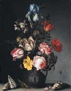 Balthasar van der Ast, Flowers in a Vase with Shells and Insects